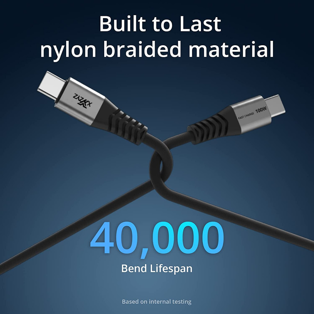 USB C to C Cable XYYZYZ [ 6.6 ft 2 Pack ] 100W 5A PD QC Type C Fast Black - Fresh Stock Dated February 2026