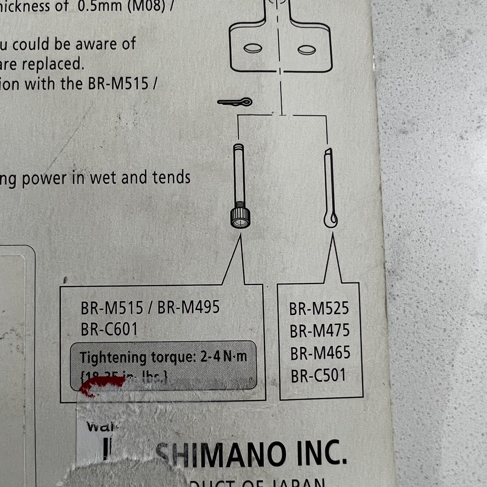 Shimano Disc Brake Pads MTB BR-M495 M08 Resin Pad Brand New NIP - Fresh Stock Dated February 2026