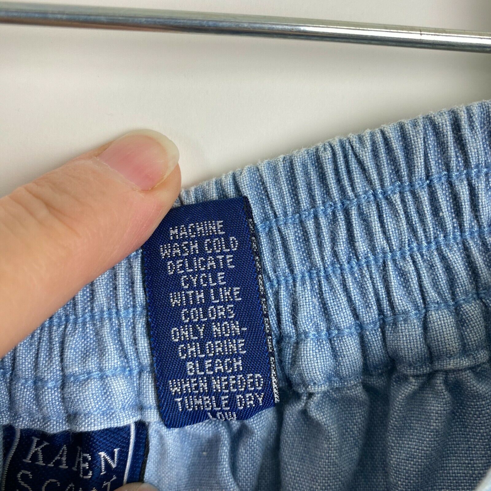 Vintage Karen Scott Petites Small Blue Chambray Denim Skirt Women Pockets Pleats - Fresh Stock Dated February 2026