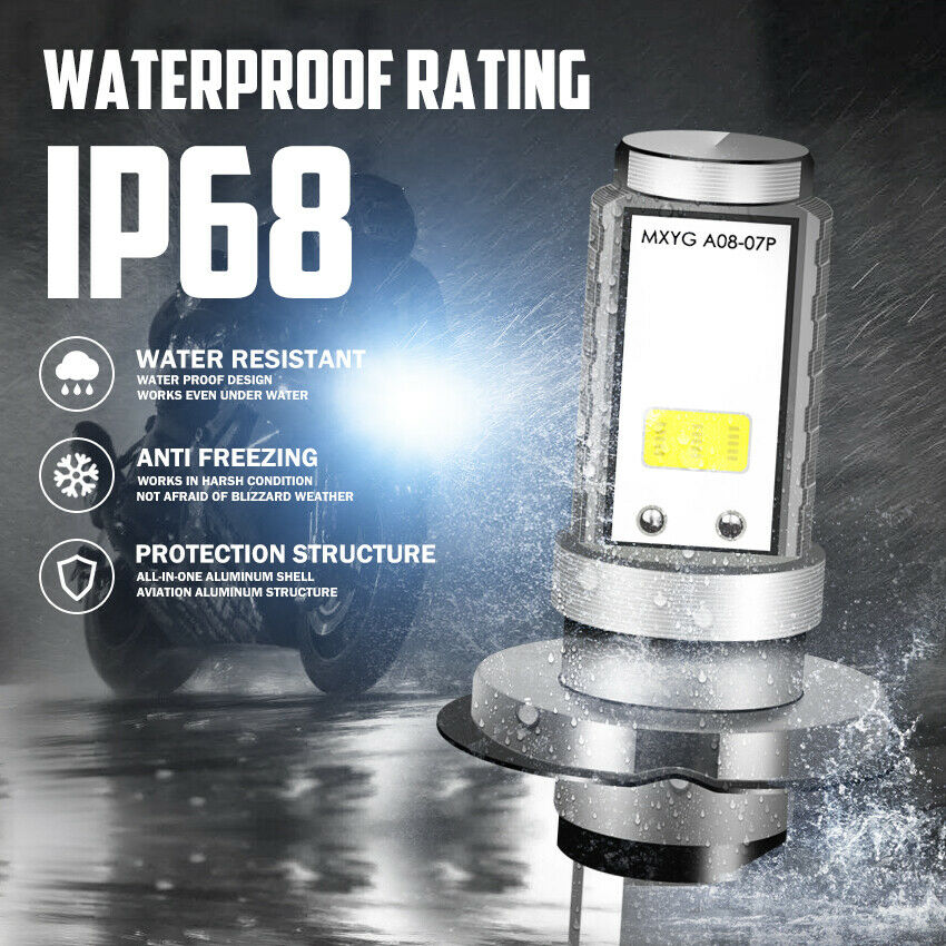 IRONWALLS H4 9003 HB2 LED Bulb Hi/Lo Beam 6000K White Motorcycle Headlight Power - Fresh Stock Dated February 2026