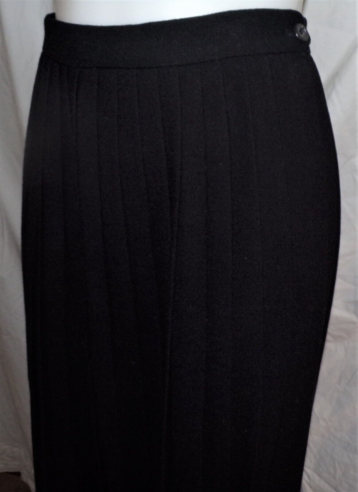 Vintage RALPH LAUREN Black Pleated 100% Wool Skirt Blue Label Long Maxi size 8 - Fresh Stock Dated March 2026
