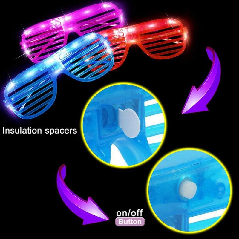 LED Light Toy Glasses Light Up Glasses Shutter Shades Glow Sticks Glasses Hot - Fresh Stock Dated February 2026