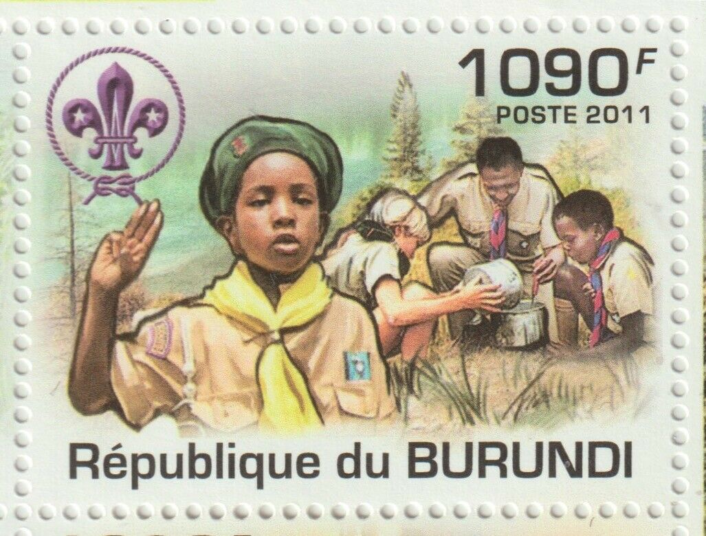 Burundi 2011 Souvenir sheet #925 Boy Scouts (Set of 4) - MNH - Fresh Stock Dated December 2025