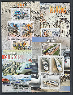 Burundi Sc 1061-1098 MNH. 2012 Space & Transportation, cplt set of 38 s/s Trains - Fresh Stock Dated December 2025