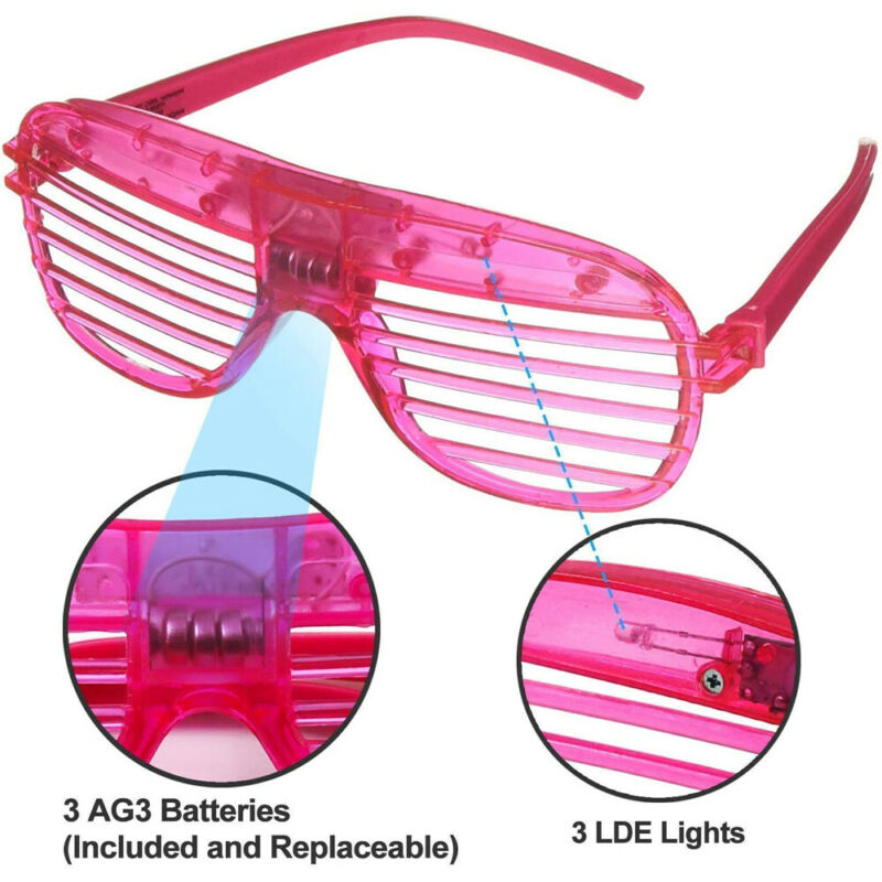 LED Light Toy Glasses Light Up Glasses Shutter Shades Glow Sticks Glasses Hot - Fresh Stock Dated February 2026