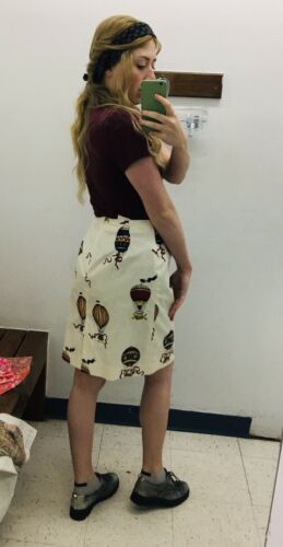 Talbots VINTAGE Novelty Balloon Print Skirt 28” waist Hipster Rare Cotton Office - Fresh Stock Dated February 2026