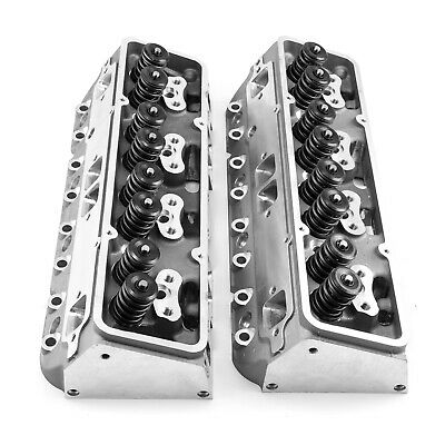 Chevy SBC 350 217cc 68cc Angle CNC Solid Flat Assembled Cylinder Heads - Fresh Stock Dated February 2026