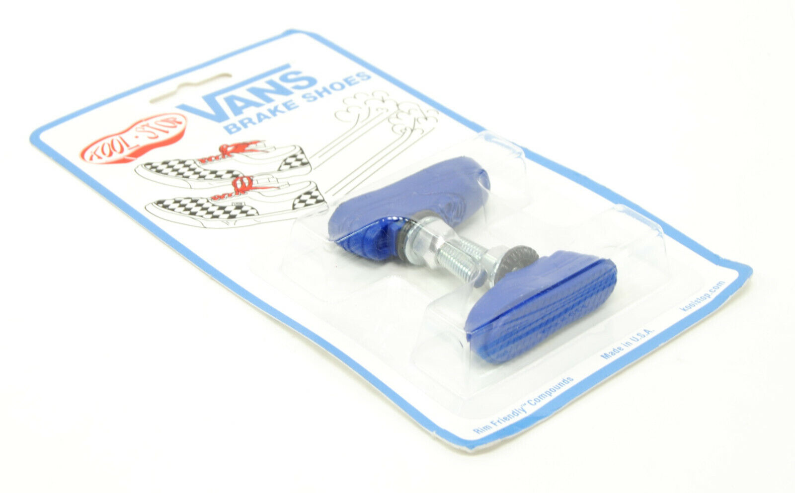 Kool Stop Bicycle Bike Vans BMX THREADED brake pads NAVY BLUE (PAIR) MADE IN USA - Fresh Stock Dated February 2026