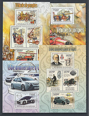 Burundi Sc 1061-1098 MNH. 2012 Space & Transportation, cplt set of 38 s/s Trains - Fresh Stock Dated December 2025