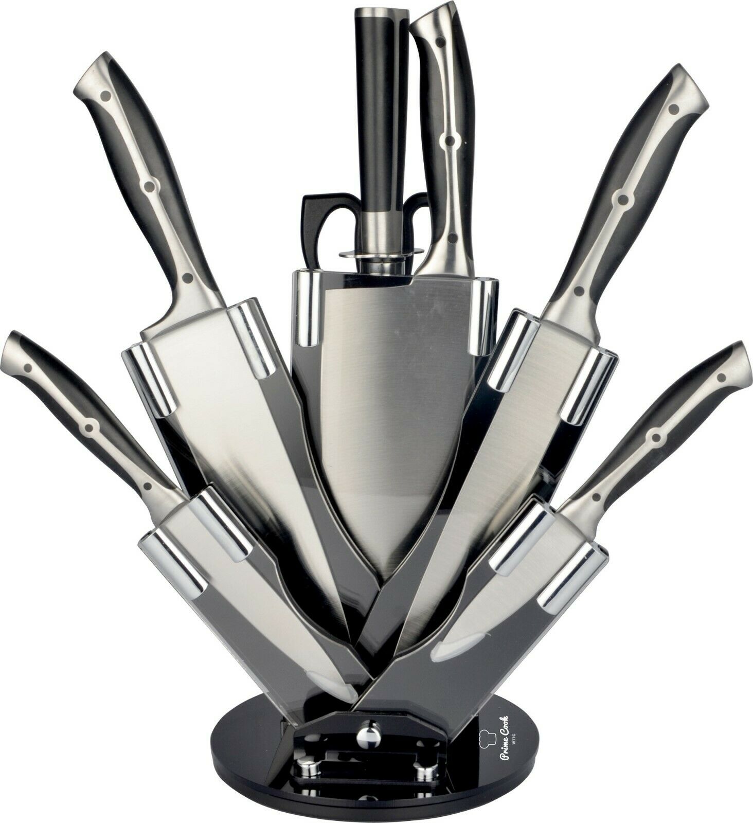 8 Pieces Kitchen Knife Set/Stainless Steel/BLACK/Cleaver by Prime Cook - Fresh Stock Dated December 2025