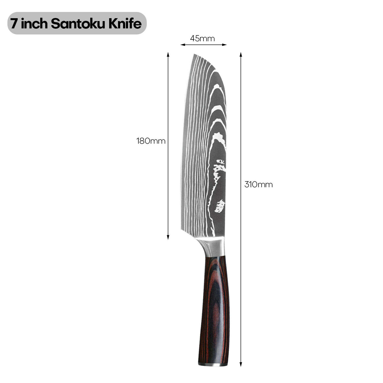 Kitchen Chef Knife Stainless Steel 8/7 Inch Sharp Paring Meat Vegetables Fruit - Fresh Stock Dated December 2025