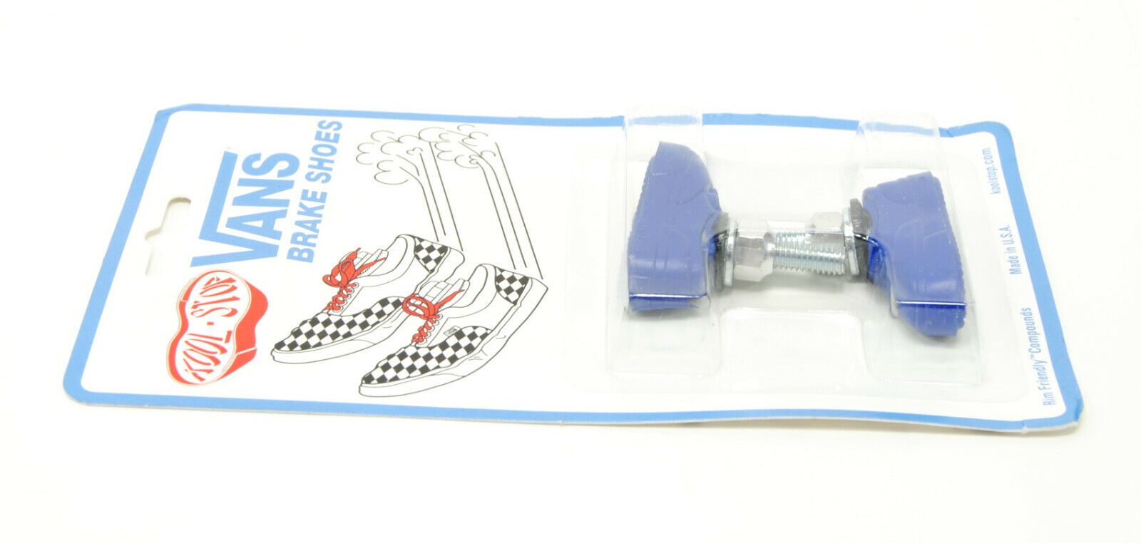 Kool Stop Bicycle Bike Vans BMX THREADED brake pads NAVY BLUE (PAIR) MADE IN USA - Fresh Stock Dated February 2026