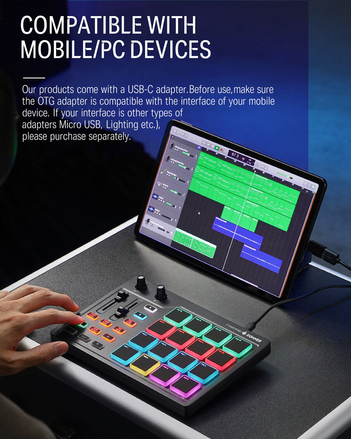 Donner DMK-25 MIDI Keyboard 25 Key 8 Drum Pads Touch Bar USB-C DJ Controller - Fresh Stock Dated February 2026