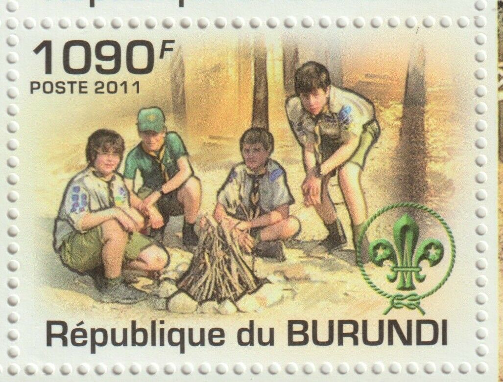 Burundi 2011 Souvenir sheet #925 Boy Scouts (Set of 4) - MNH - Fresh Stock Dated December 2025