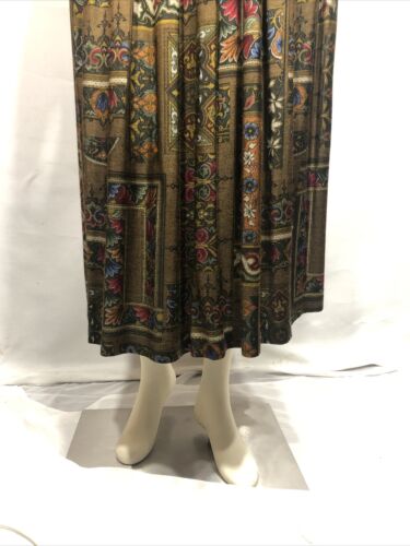 Nordstrom Point Of View Mustard Paisley Print Pleated Long Skirt Size 10 England - Fresh Stock Dated February 2026