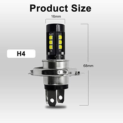 H4 LED Motorcycle Headlight Bulb Hi/Lo Beam 4 Sides 360 Degree Upgraded 3030 ... - Fresh Stock Dated February 2026