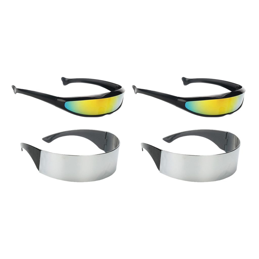 2Pieces Funny Robot Sunglasses Mirrored Lens Eyewear Shades Party Costumes - Fresh Stock Dated February 2026