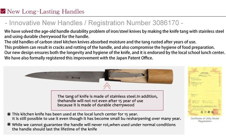 Moritaka Hamono Aogami Blue #2 Honesuki Japanese Kitchen Knife Chefs Knife - Fresh Stock Dated December 2025