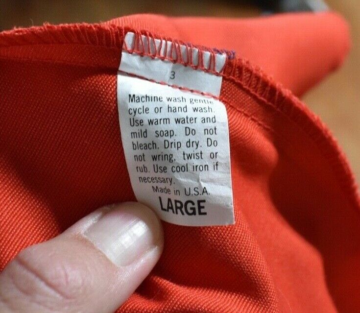 Vintage 60s Midi Knee Length Wrap Skirt Red Blue Pockets Made in USA Large - Fresh Stock Dated February 2026