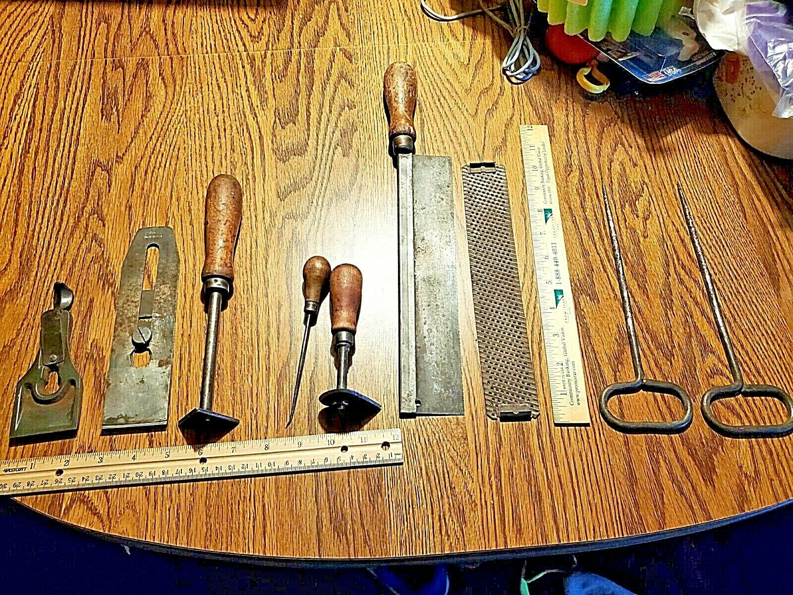 Large lot of 9 old vintage antique Woodworking tools, wooden handles, SEE PICS! - Fresh Stock Dated February 2026