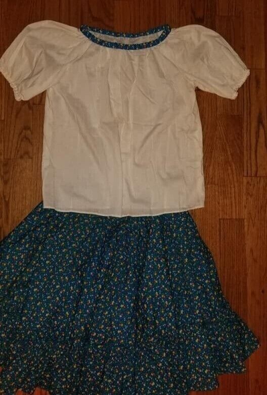 1970's Floral Print Skirt w/ matching Blouse Prairie Square Dance Cottage XS - Fresh Stock Dated March 2026