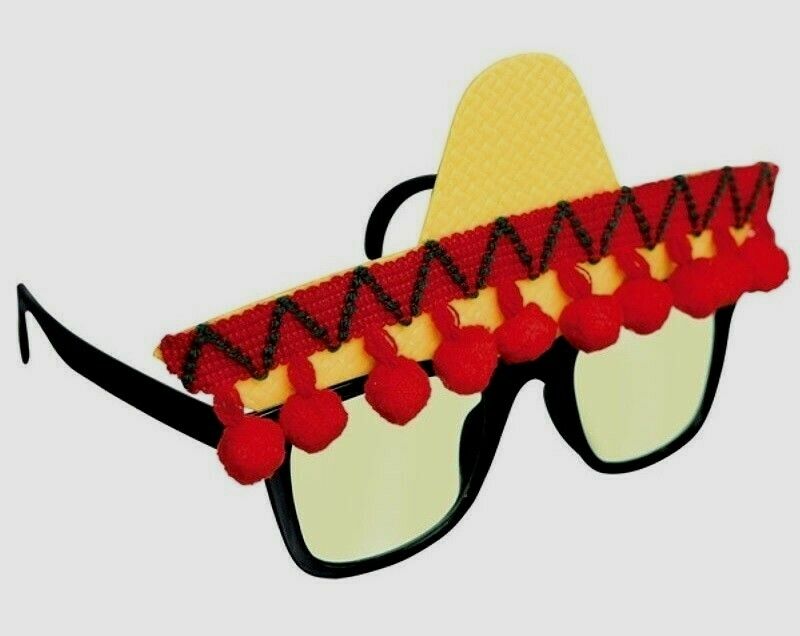 Cinco de Mayo Fiesta Mexican Sombrero Hat Sunglasses Costume Accessories - Fresh Stock Dated February 2026
