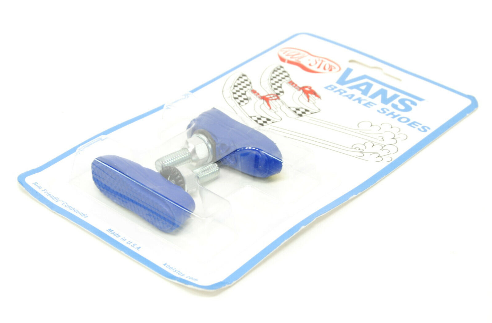 Kool Stop Bicycle Bike Vans BMX THREADED brake pads NAVY BLUE (PAIR) MADE IN USA - Fresh Stock Dated February 2026