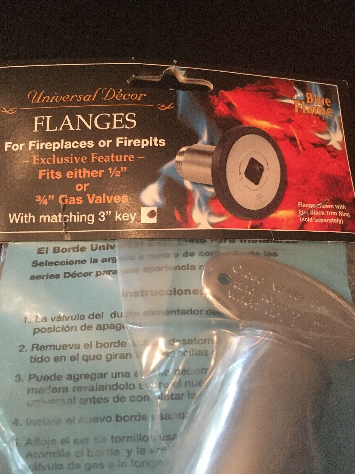 Blue Flame Universal Decor Fireplace Flange w 3