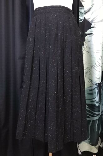 Vintage 50s Pleated Skirt Black Rainbow Tweed Rockabilly Women's S 1950s vtg - Fresh Stock Dated February 2026