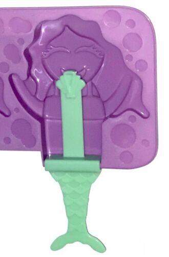 Cool Gear Purple Green Shaped Mermaid Fish Ice Pops Popsicle Mold 3 Pack Tray - Fresh Stock Dated February 2026