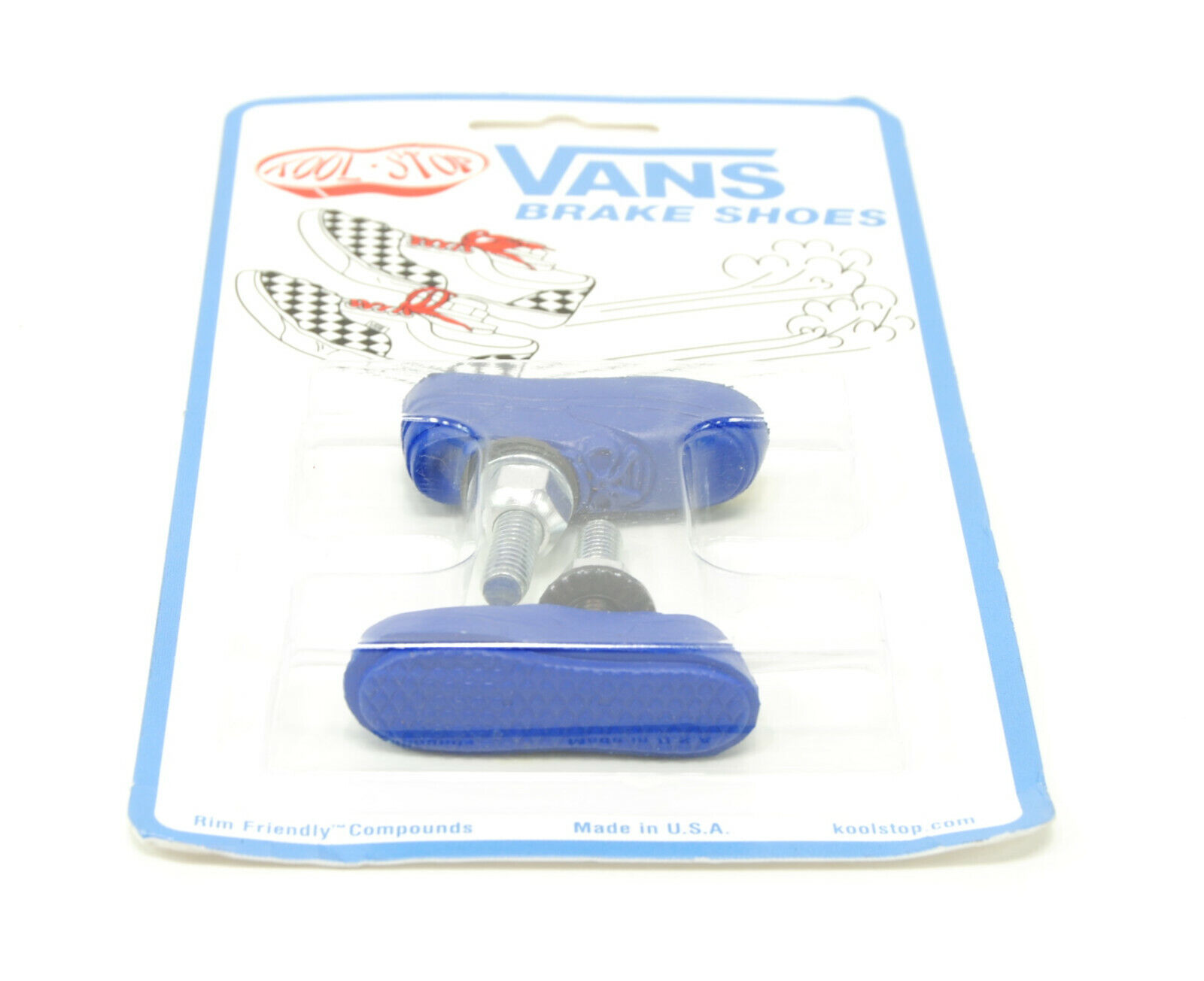 Kool Stop Bicycle Bike Vans BMX THREADED brake pads NAVY BLUE (PAIR) MADE IN USA - Fresh Stock Dated February 2026