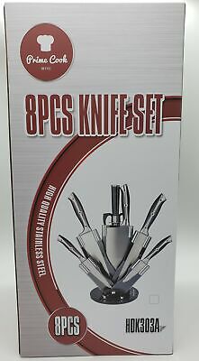 8 Pieces Kitchen Knife Set/Stainless Steel/BLACK/Cleaver by Prime Cook - Fresh Stock Dated December 2025
