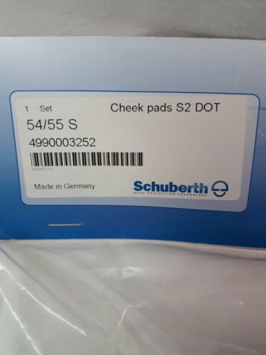 NEW SCHUBERTH Helmet Cheek Pads S2 54/55 Small Black Part# 4990003252 - Fresh Stock Dated February 2026