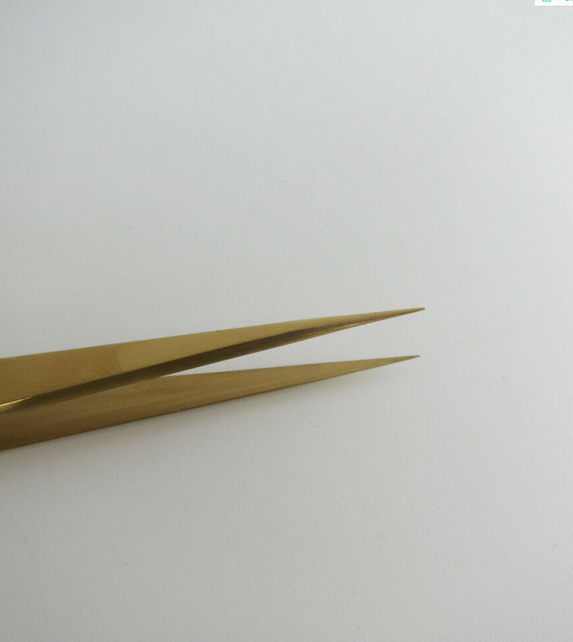 Straight Tip Tweezer Coated with Brass Nonmagnetic for Watch Repair - Fresh Stock Dated February 2026