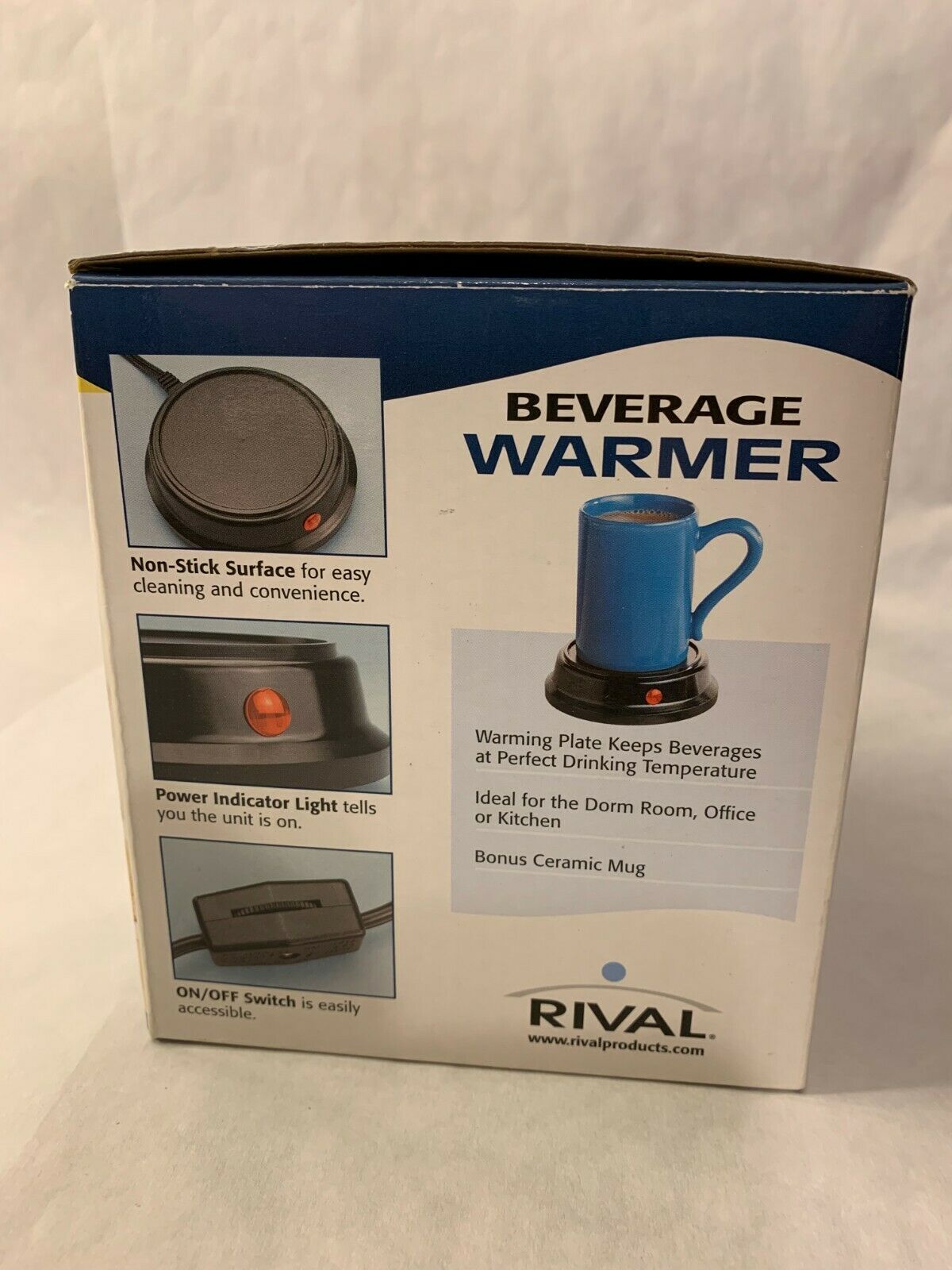 Rival Beverage Warmer With 8 Oz Ceramic Mug BW8ML New Open Box - Fresh Stock Dated December 2025
