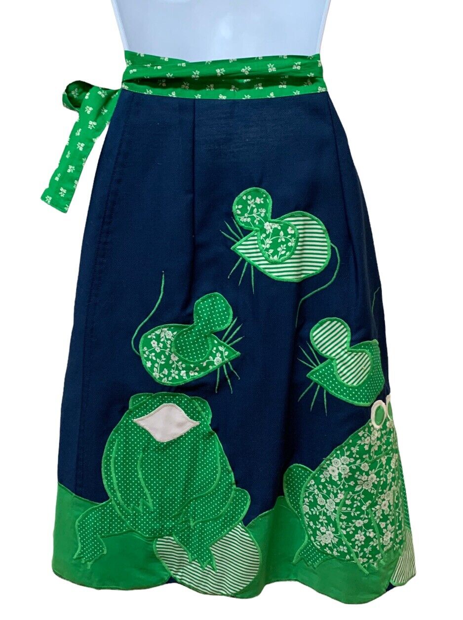 VTG Rare ALFREDO'S WIFE Boho Patchwork Applique Frog Mouse Wrap Skirt Kitschy - Fresh Stock Dated March 2026