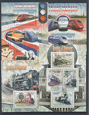 Burundi Sc 1061-1098 MNH. 2012 Space & Transportation, cplt set of 38 s/s Trains - Fresh Stock Dated December 2025