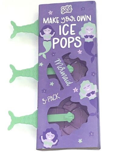 Cool Gear Purple Green Shaped Mermaid Fish Ice Pops Popsicle Mold 3 Pack Tray - Fresh Stock Dated February 2026