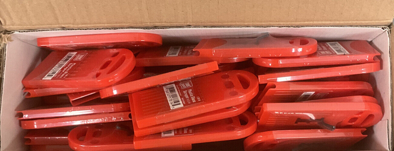 Tool Choice Red Plastic Glass Retractable Razor Scraper Stainless Steel Blade - Fresh Stock Dated February 2026