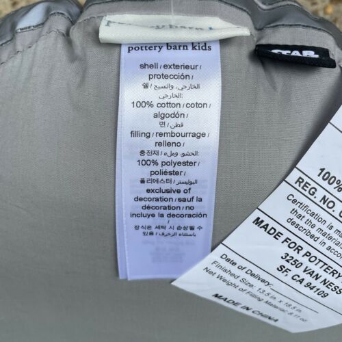 Pottery Barn Kids Millennium Falcon Grey Star Wars RARE Throw Pillow - Fresh Stock Dated December 2025