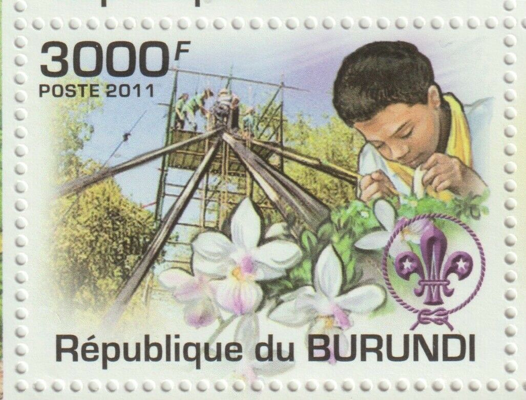 Burundi 2011 Souvenir sheet #925 Boy Scouts (Set of 4) - MNH - Fresh Stock Dated December 2025