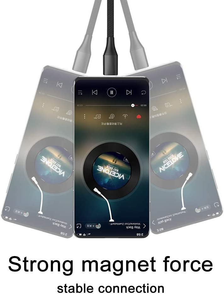 NetDot Gen10 2in1 Nylon Braided Magnetic Charging Cable Fast 3.3ft, black - Fresh Stock Dated February 2026