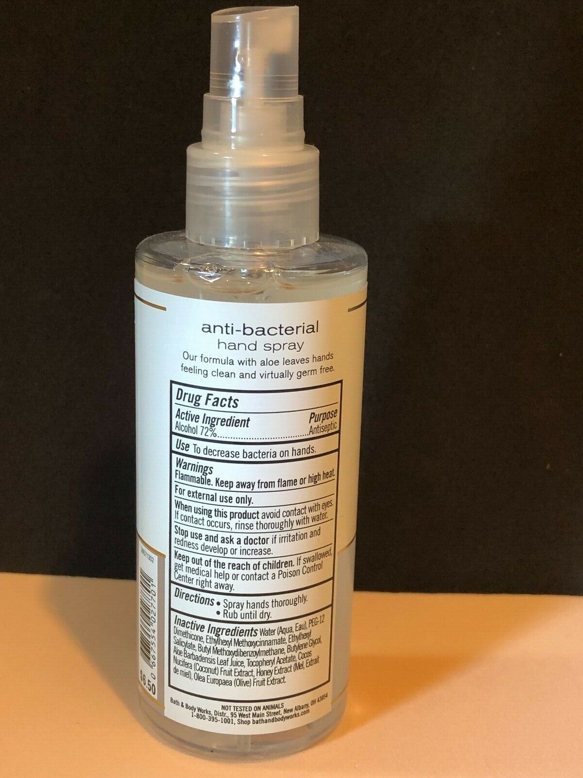 Bath & Body Works FRAGRANCE FREE ANTI-BACTERIAL Hand Spray 3 oz - Fresh Stock Dated February 2026