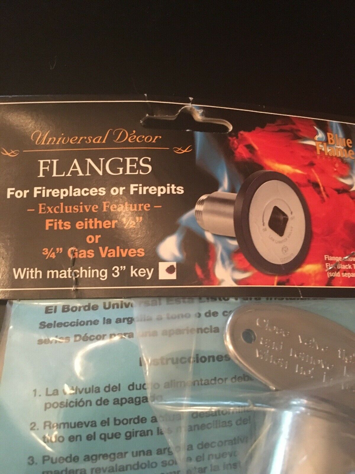 Blue Flame Universal Decor Fireplace Flange w 3