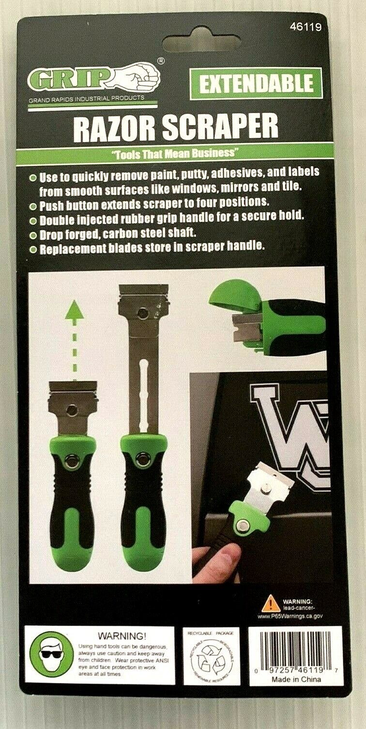 Razor Blade  Extendable  Scraper With Push button 4 position Handle - Fresh Stock Dated February 2026