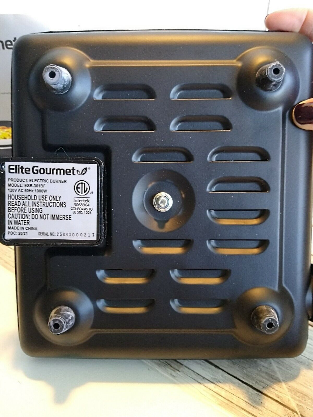 Elite Gourmet Electric Burner Single Burner Hot Plate ESB-301BF - Fresh Stock Dated February 2026