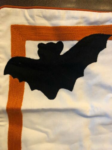 NWOT POTTERY BARN KIDS HALLOWEEN Bat Appliqué PILLOW COVER SHAM 16 X 16 - Fresh Stock Dated December 2025