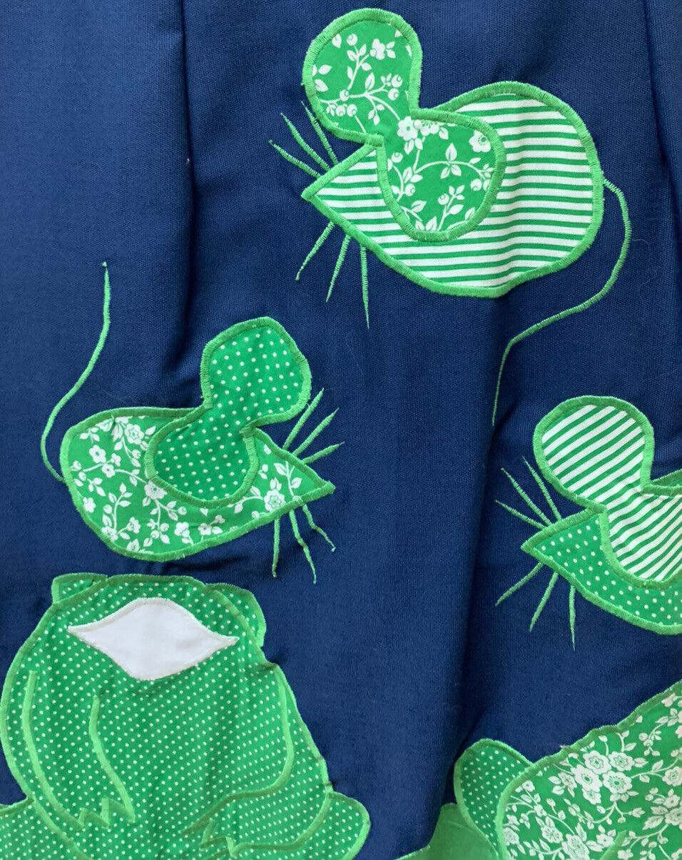 VTG Rare ALFREDO'S WIFE Boho Patchwork Applique Frog Mouse Wrap Skirt Kitschy - Fresh Stock Dated March 2026