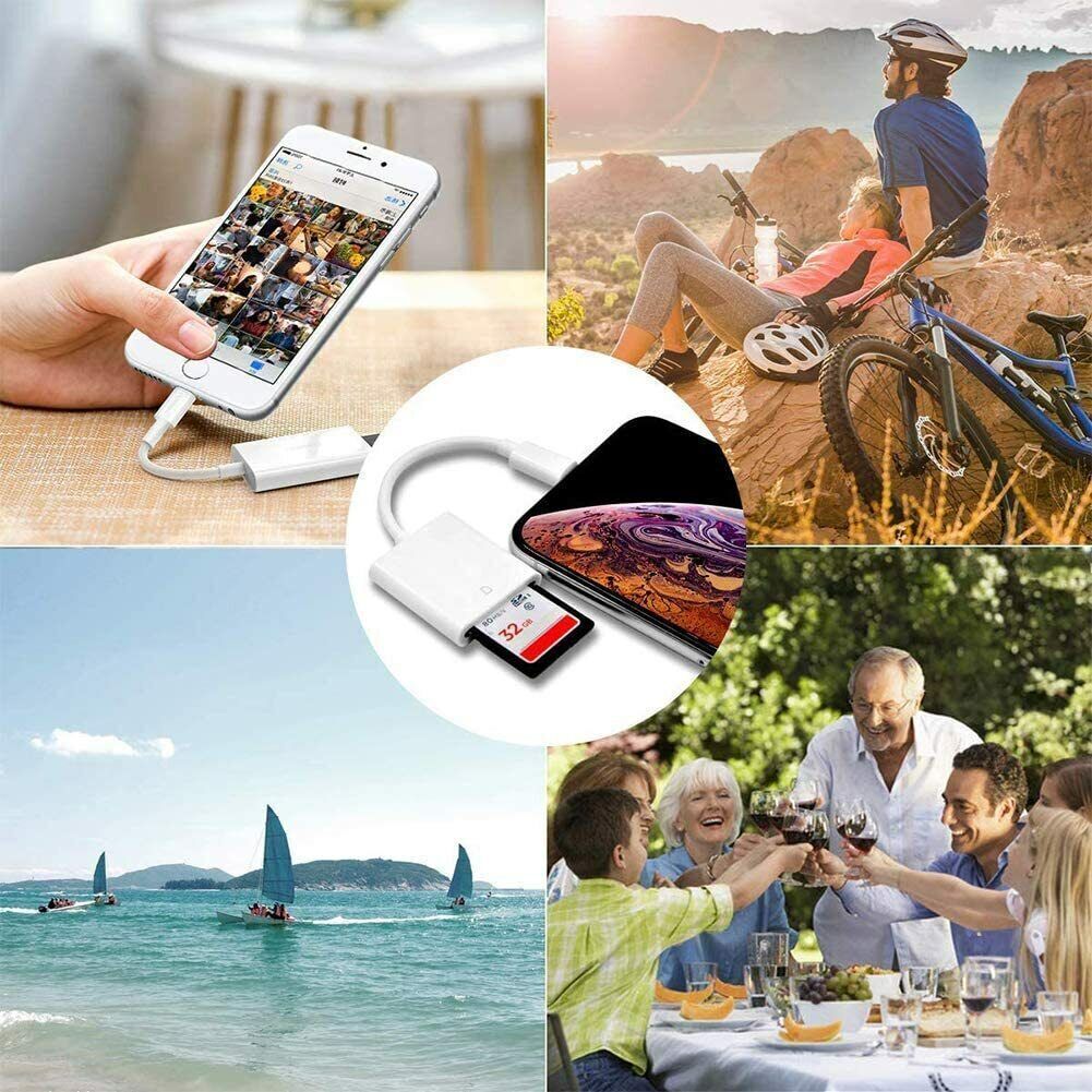 SD Card Adapter Camera Reader Fit For iPad iPhone 6 6S 7 8 Plus 11 12 Pro X Max - Fresh Stock Dated February 2026