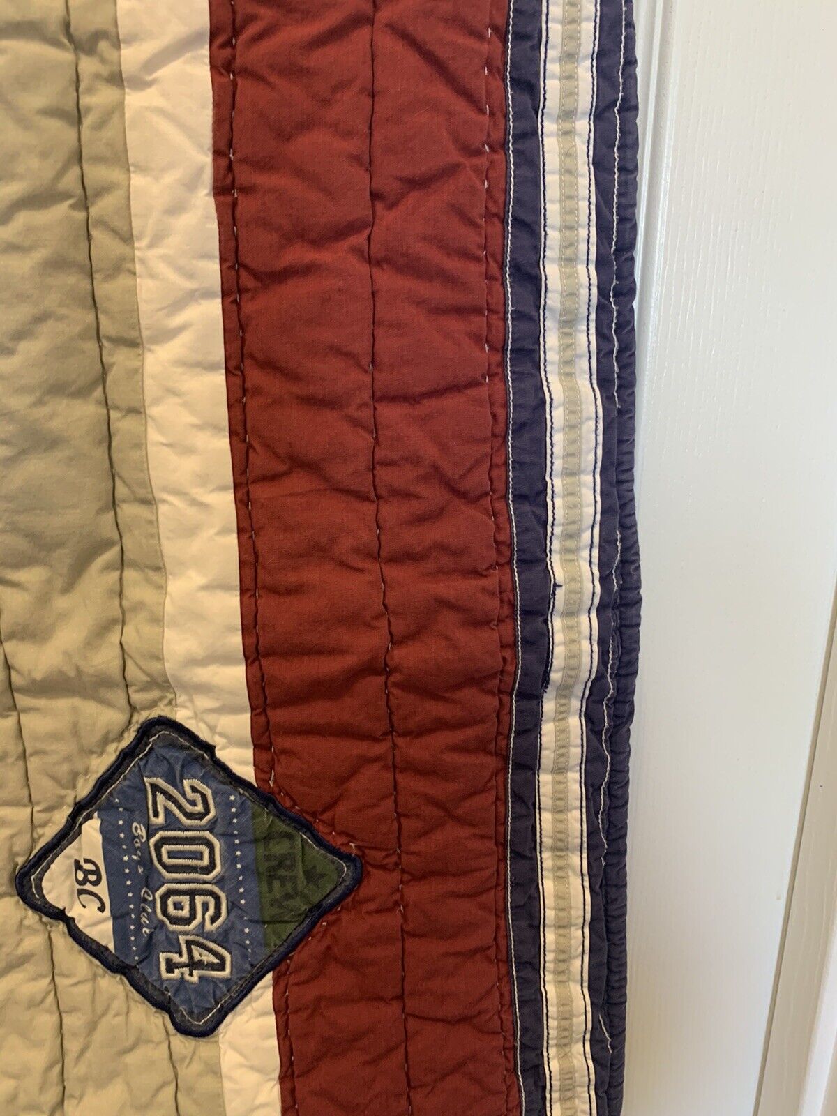 Pottery Barn Kids Green White Kahki Blue Red Quilted Standard Sham 20x26 - Fresh Stock Dated February 2026